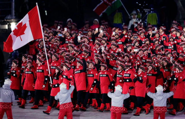 canadian olympic team at opening ceremony