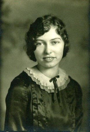 Helen S. Petersen Bentley's high school graduation photo, Dike, Iowa [ca. 1930]