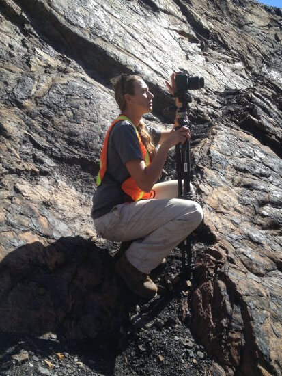 Amy Kowalchuk uses digital imaging techniques to photograph sites and larger fossils that cannot be transported for study in the museum.