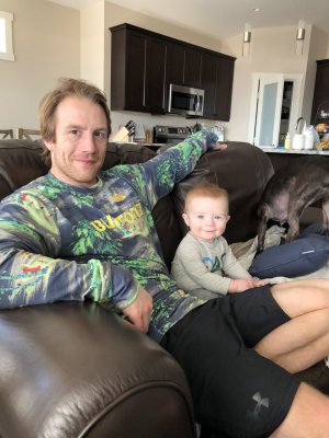 Brendan and his little on the couch