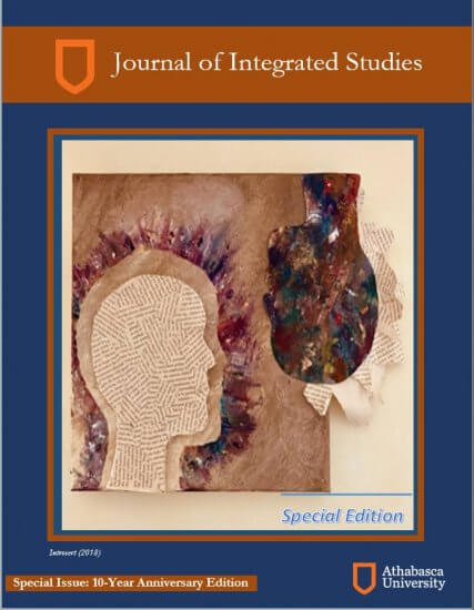 Cover image of the Journal of Integrated studies. Image depicts two heads by an artist.