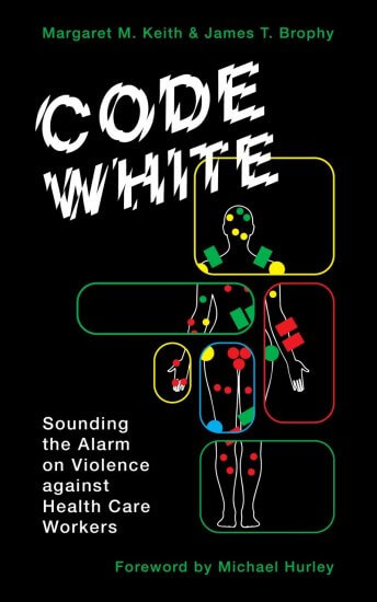 Cover image of book Code White. Back ground with a map of the human body a various coloured dots on top