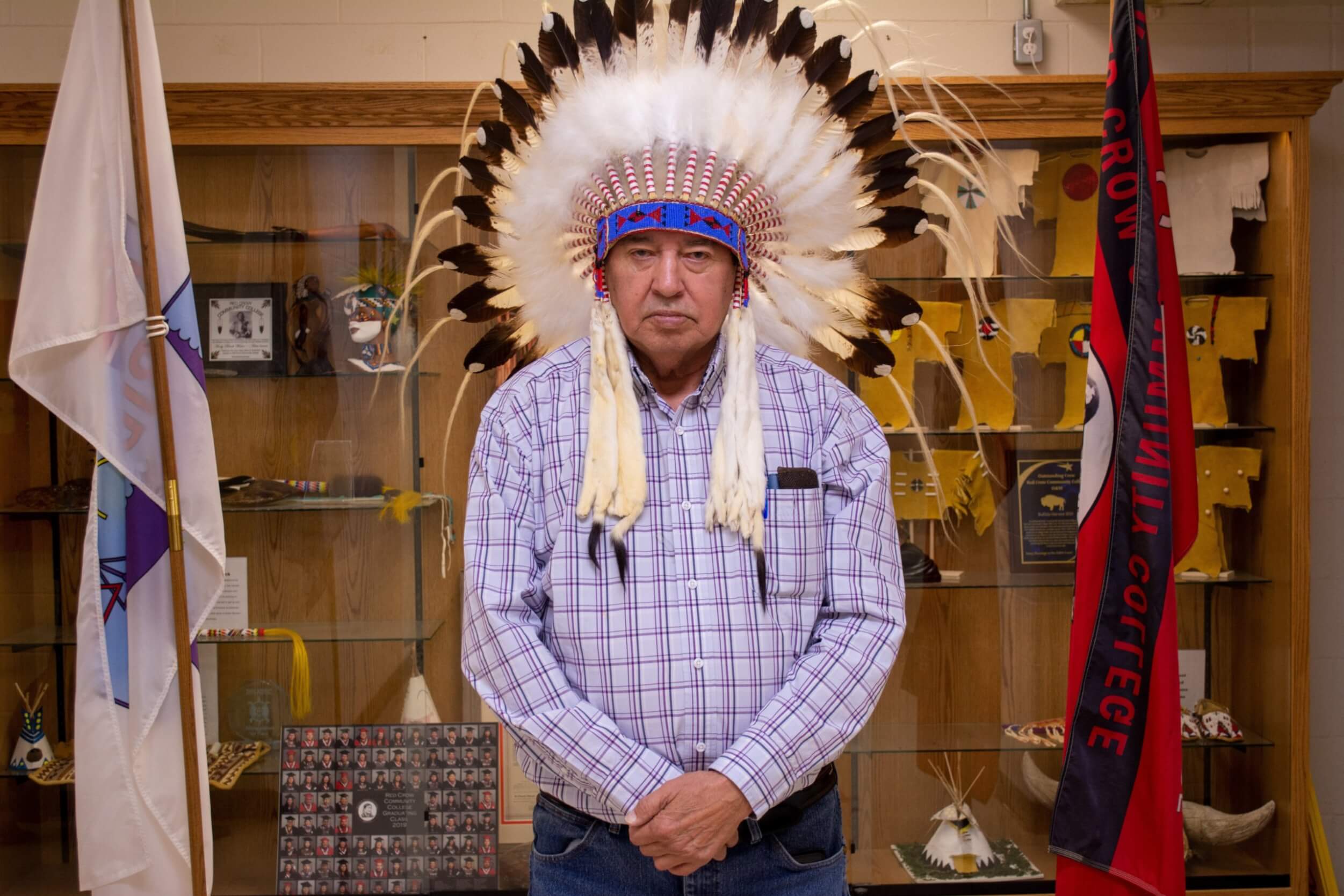 Red Crow Community College president Roy Weasel Fat