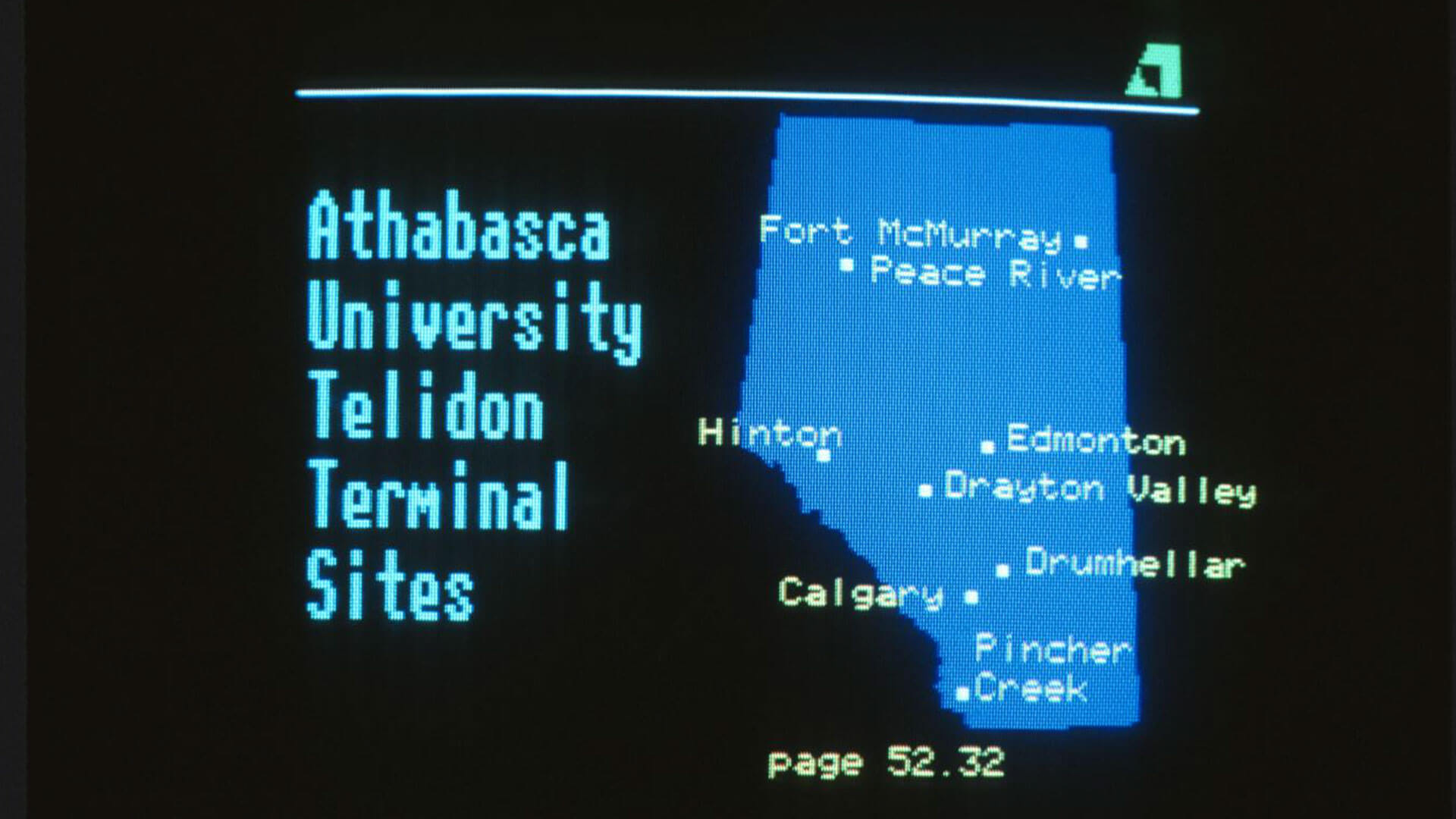 Telidon screen from the 1980s