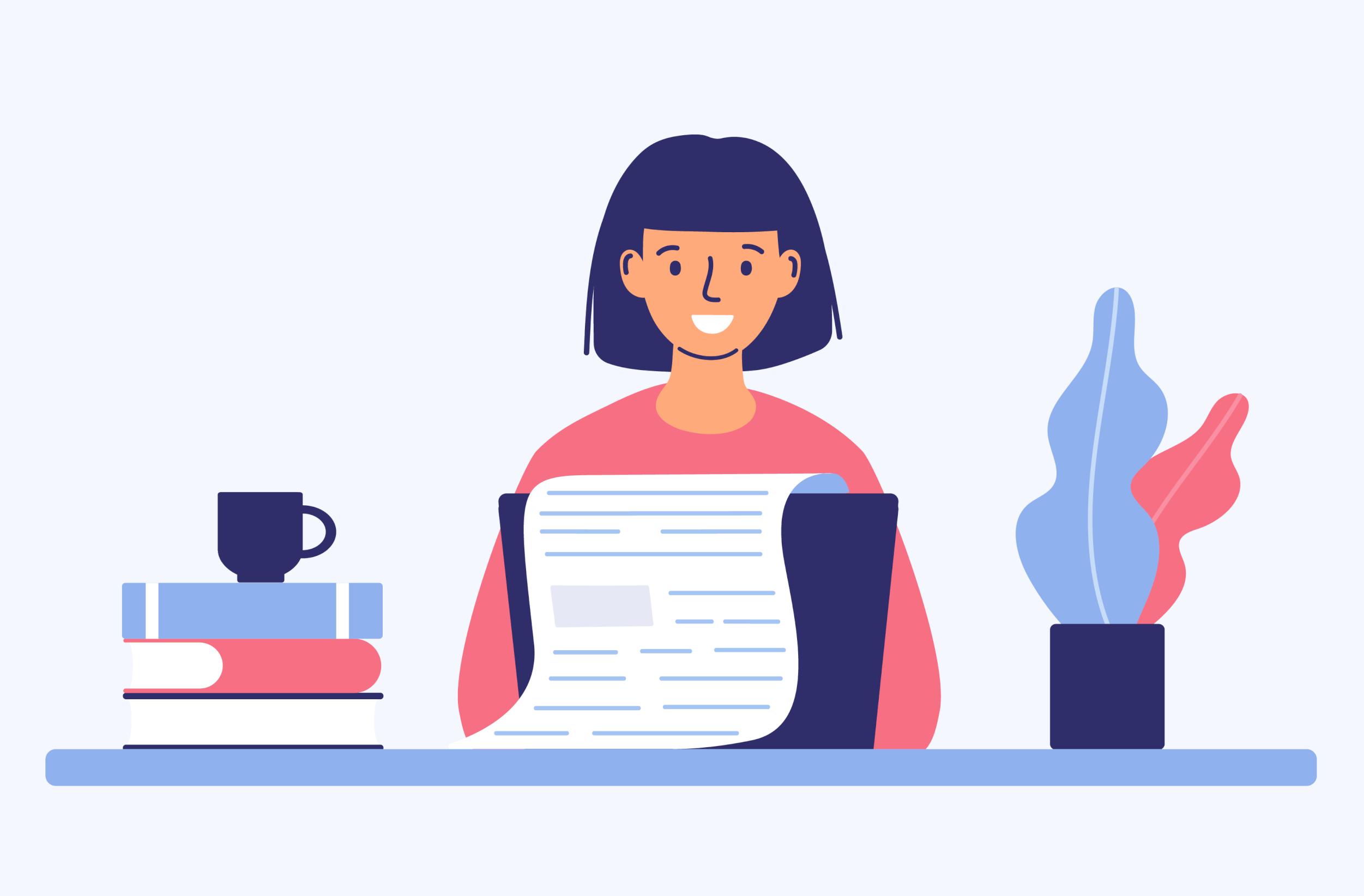 Illustration of person writing