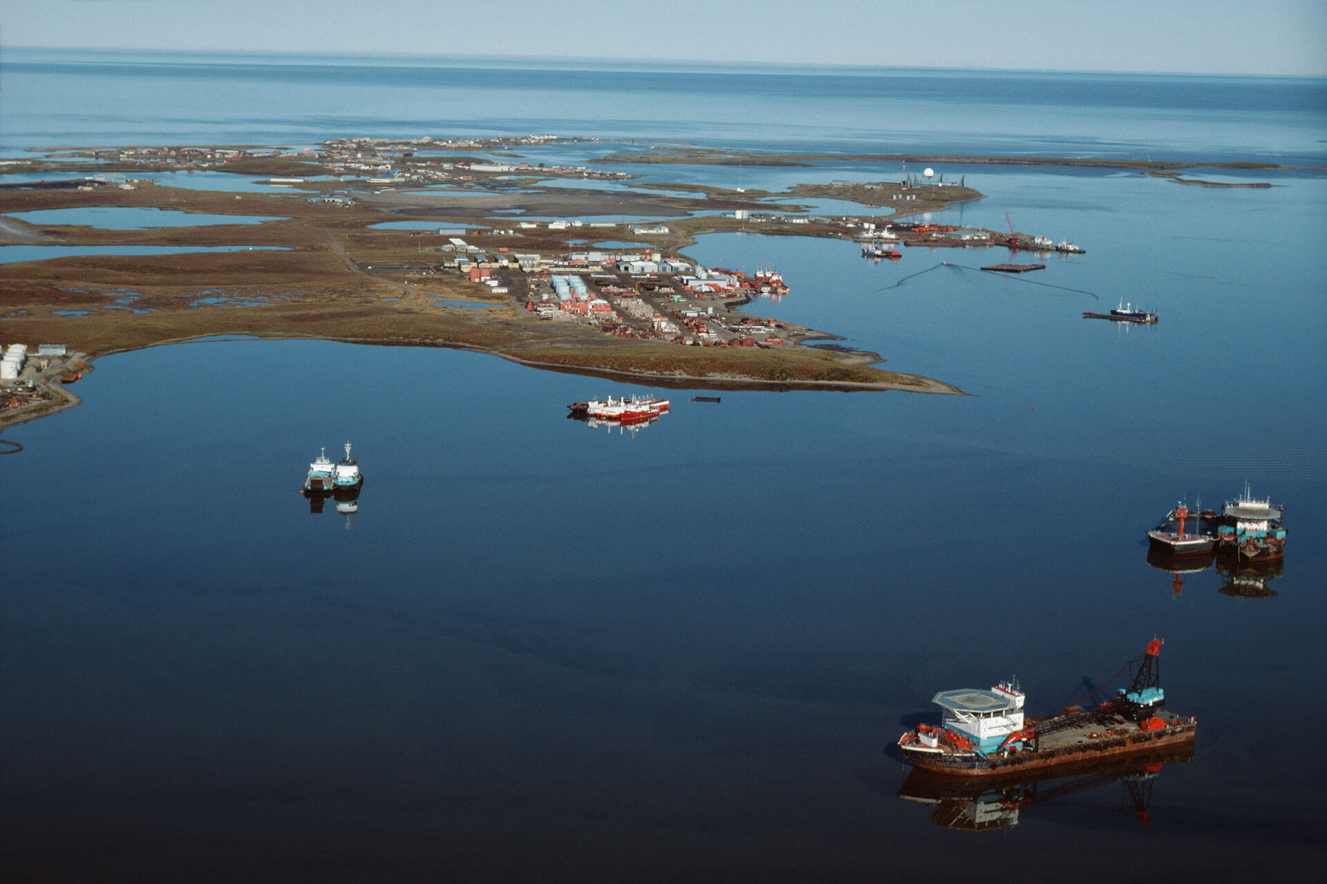 View of Tuktoyaktuk, N.W.T. from the Arctic Ocean