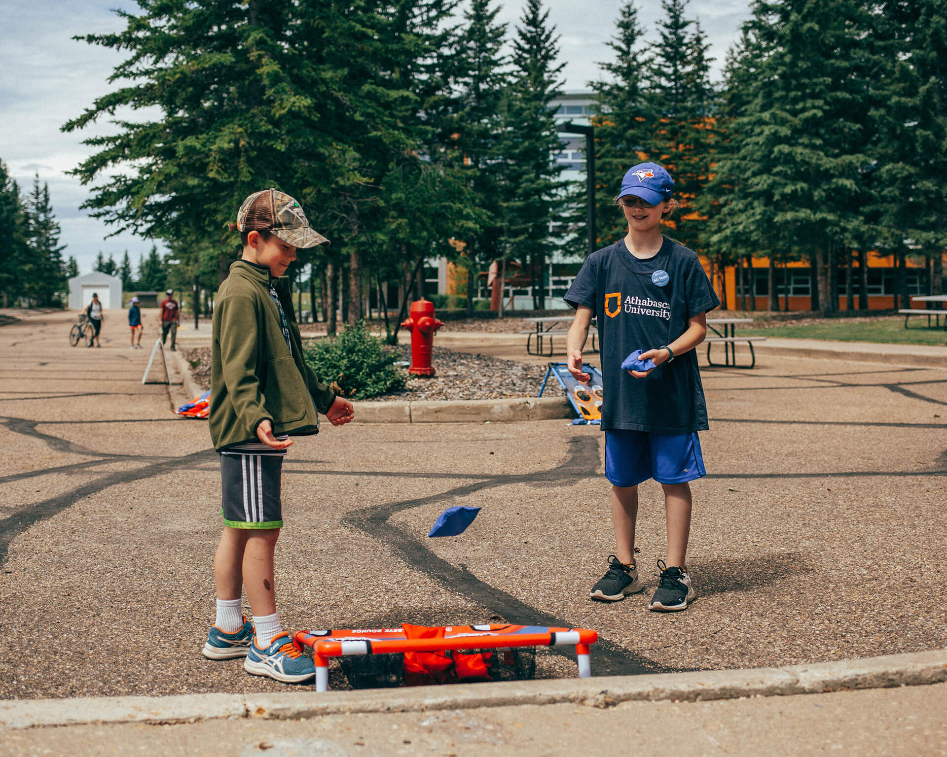 kids enjoy games Athabasca University’s main campus for homecoming June 18.